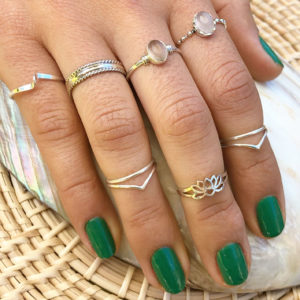 Double Rope Band Silver Ring