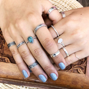 Double Rope Band Silver Ring