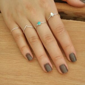 Fine Oval Mother Of Pearl Silver Ring