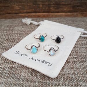 Water Drop Turquoise Silver Ring