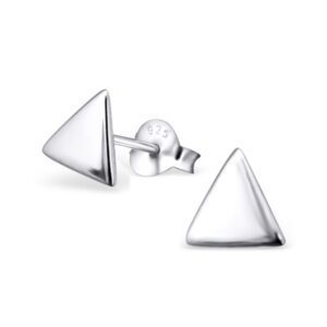 Geometric Triangle Sterling Silver Earring Studs