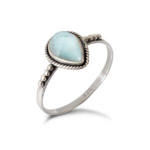 Water Drop Larimar Silver Ring