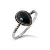 Water Drop Onyx Sterling Silver Ring