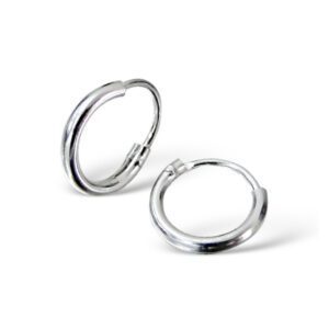 Small 8-16mm Sterling Silver Hoop Sleeper Earrings - Studio Jewellery - Hoop Earrings