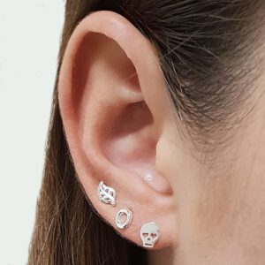 Geometric 5mm Circle Earring Studs in Sterling Silver