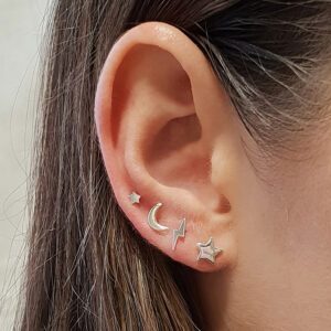 Half Moon Silver Earring Studs