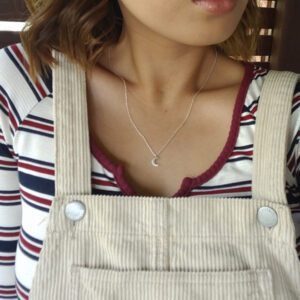 Crescent Moon Sterling Silver Pendant Necklace