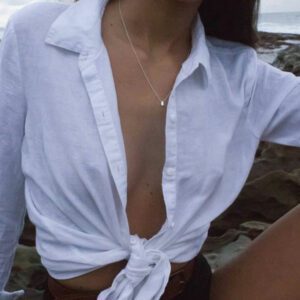 Tiny Water Drop Sterling Silver Pendant Necklace