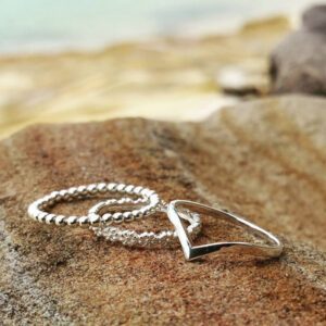 Chevron V 925 Sterling Silver Ring