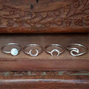 Crescent Moon Silver Ring