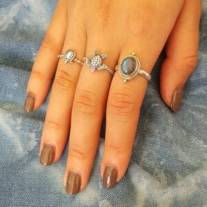 Small Turtle Silver Ring