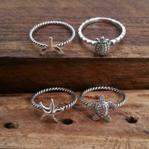 Small Turtle Silver Ring