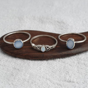 Fine Celtic Blue Shell Silver Ring
