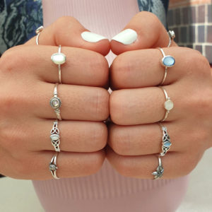 Fine Celtic Blue Shell Silver Ring