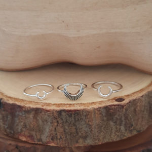 Small Crescent Moon Silver Ring