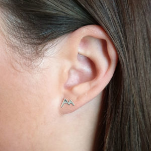 Mountain Silver Stud Earrings