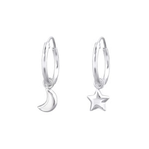 Moon Star Hoop Earrings