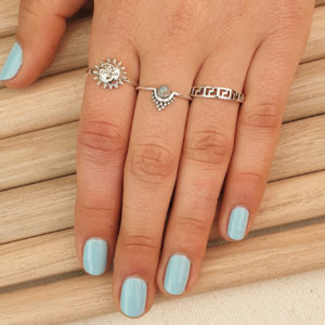 Greek Key Silver Band Ring