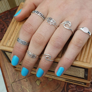 Greek Key Silver Band Ring