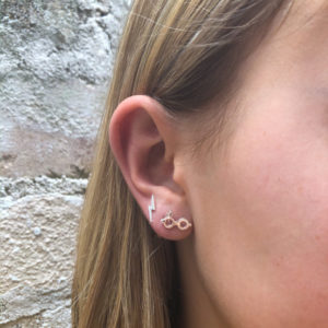 Lightning Bolt and Glasses Silver Stud Earrings