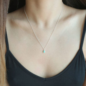 Water Drop Amazonite Silver Necklace