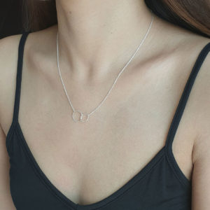 Interlocked Circles Silver Necklace