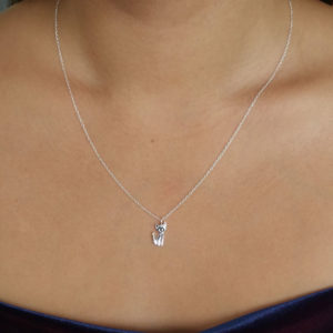 Origami Fox Silver Necklace