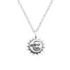 Smiling Sun and Moon Silver Necklace