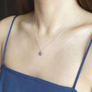 Smiling Sun and Moon Silver Necklace