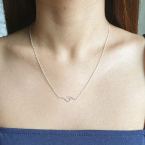 Surf Wave Silver Necklace