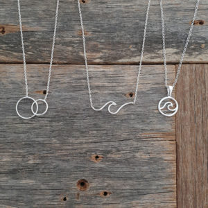 Surf Wave Silver Necklace