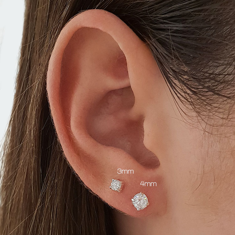 3mm CZ Sterling Silver Classic Earring Studs - Studio Jewellery - Stud Earrings