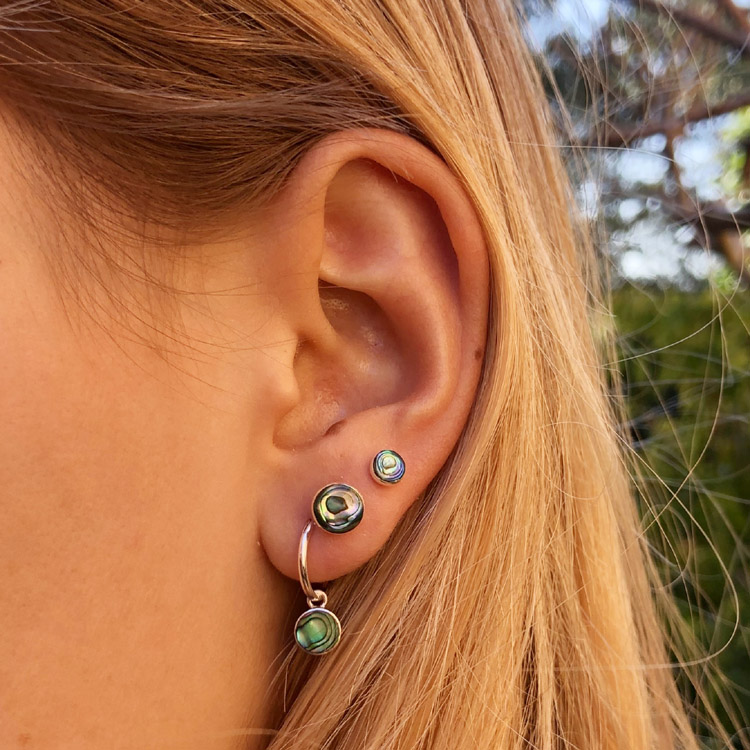 Sterling silver abalone best sale earrings