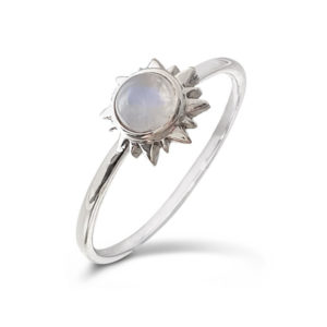 Sun Moonstone Silver Gemstone Ring