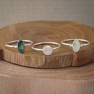 Marquise White Shell Silver Ring