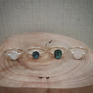 Abalone Shell Silver Ring