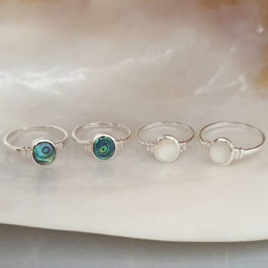 Abalone Shell Silver Ring