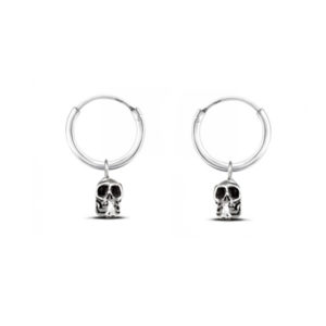 Skull Charm Hoop Earrings