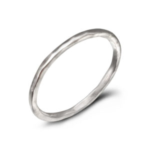 1mm Hammered Rock Stacker Ring