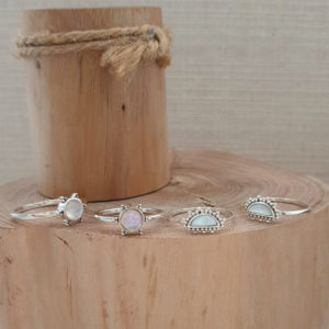 Beaded Shell Silver Ring
