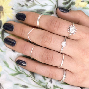 Slim Flat Circle Band Silver Ring