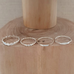 Slim Flat Circle Band Silver Ring