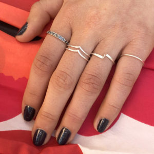 Triple Dot Silver Band Ring