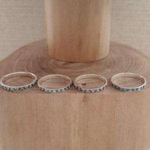 Tri Dot Silver Band Ring