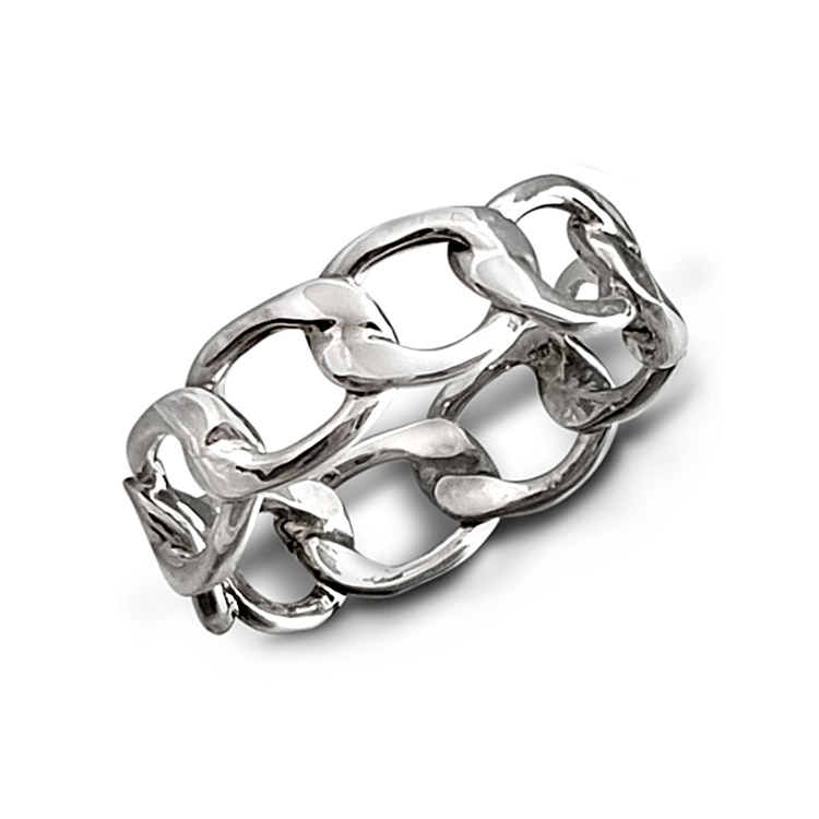 Sterling silver chain link best sale ring