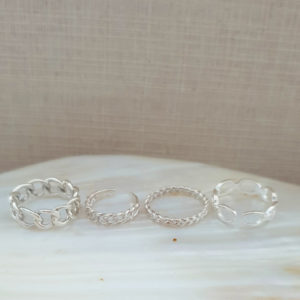 Slim Braid Silver Ring