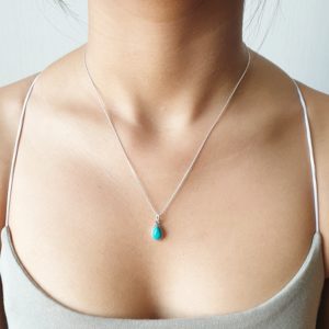 Water Drop Turquoise Silver Necklace