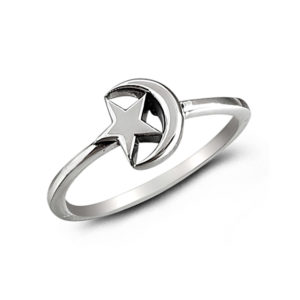 Moon Star Silver Ring