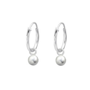 10mm Bead Ball Hoop Charm Earrings