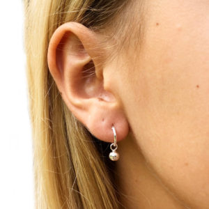 10mm Bead Ball Hoop Charm Earrings